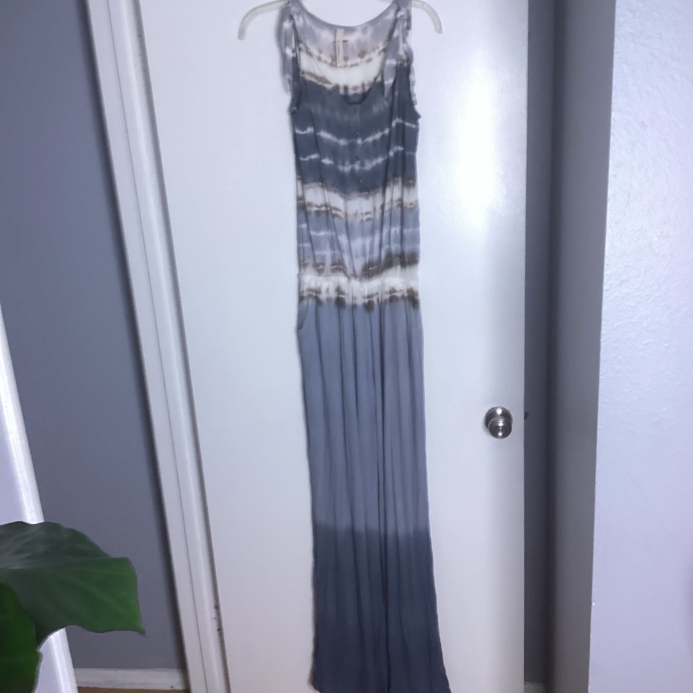 S-Twelve Blue Spaghetti Tie Dye Strap Resort Pant Jumper 12/14